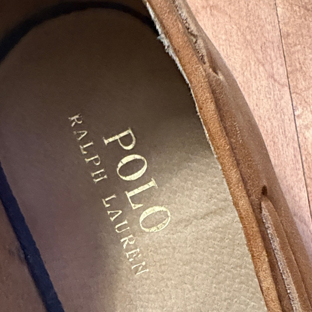 Polo Ralph Lauren Tassel Loafers Tan And Red Sole 7.5 M - Men - Picture 2 of 4